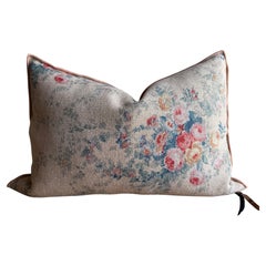 French Linen Lumbar Pillow Cover- Pompadour Nude 12