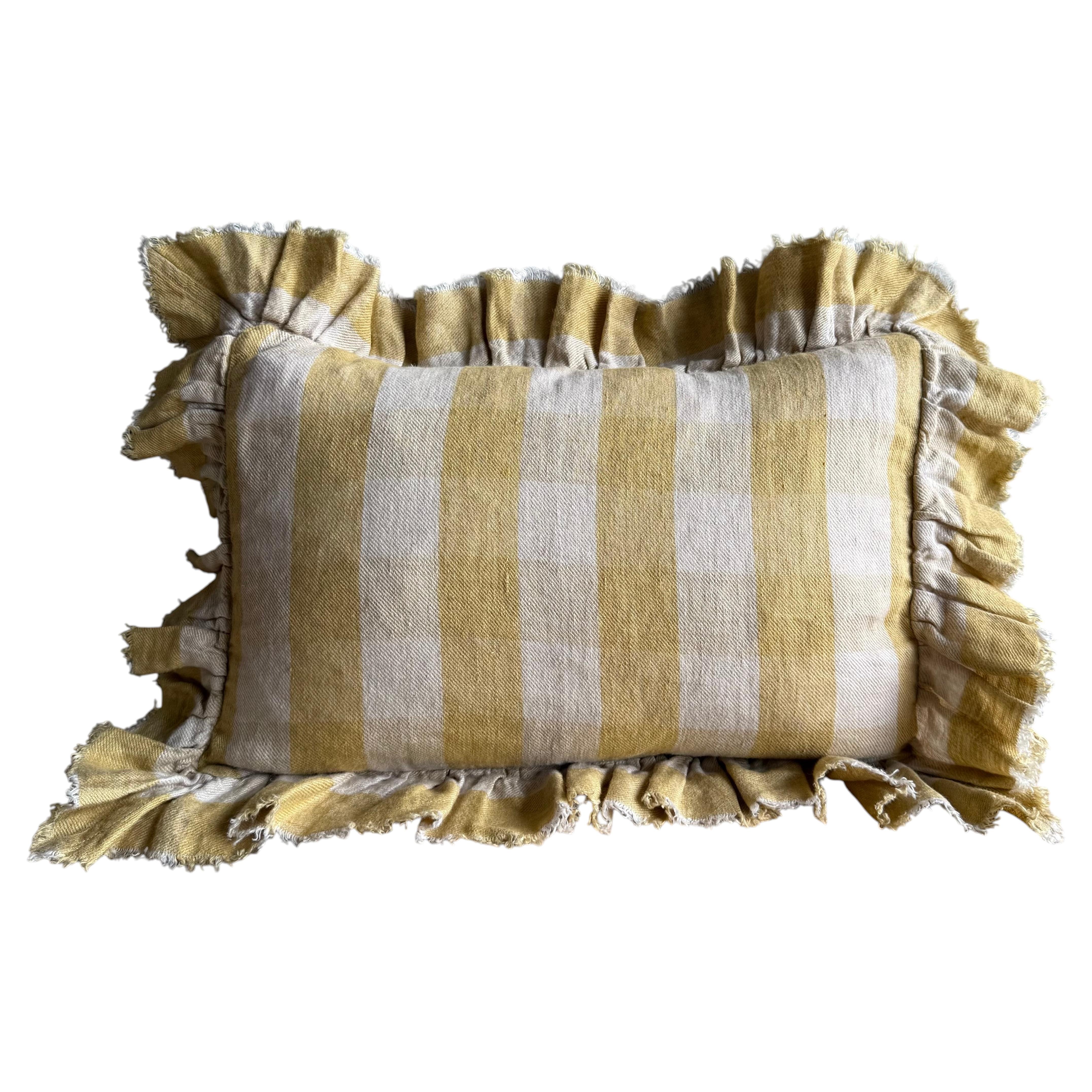 Französisches Leinen-Boudior – Boho Paille im Angebot