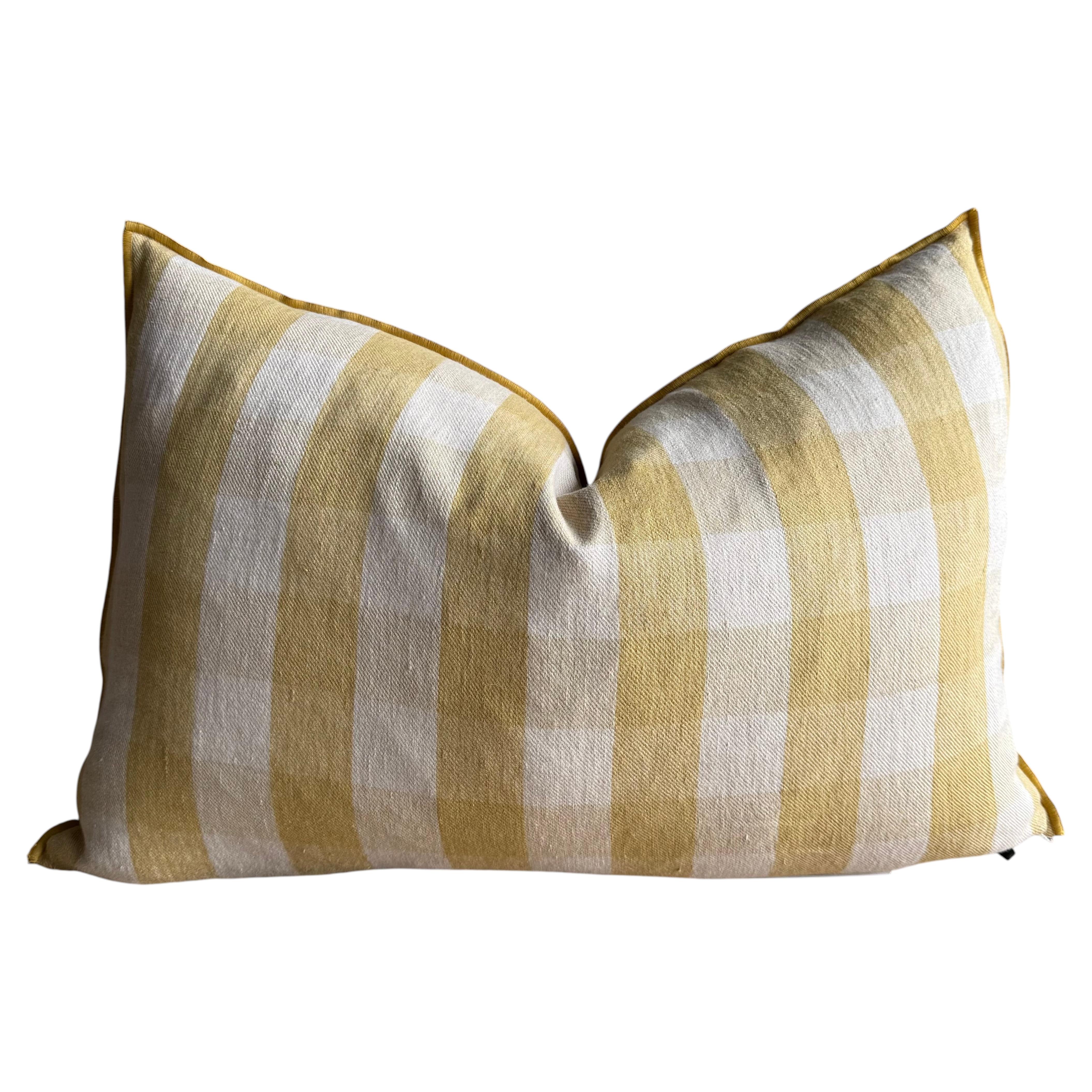 Cuscino lombare in lino francese – Vichy Paille