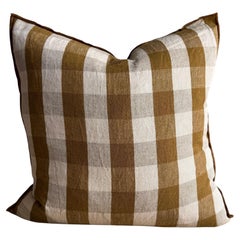 Fodera decorativa in lino francese – Vichy Havane