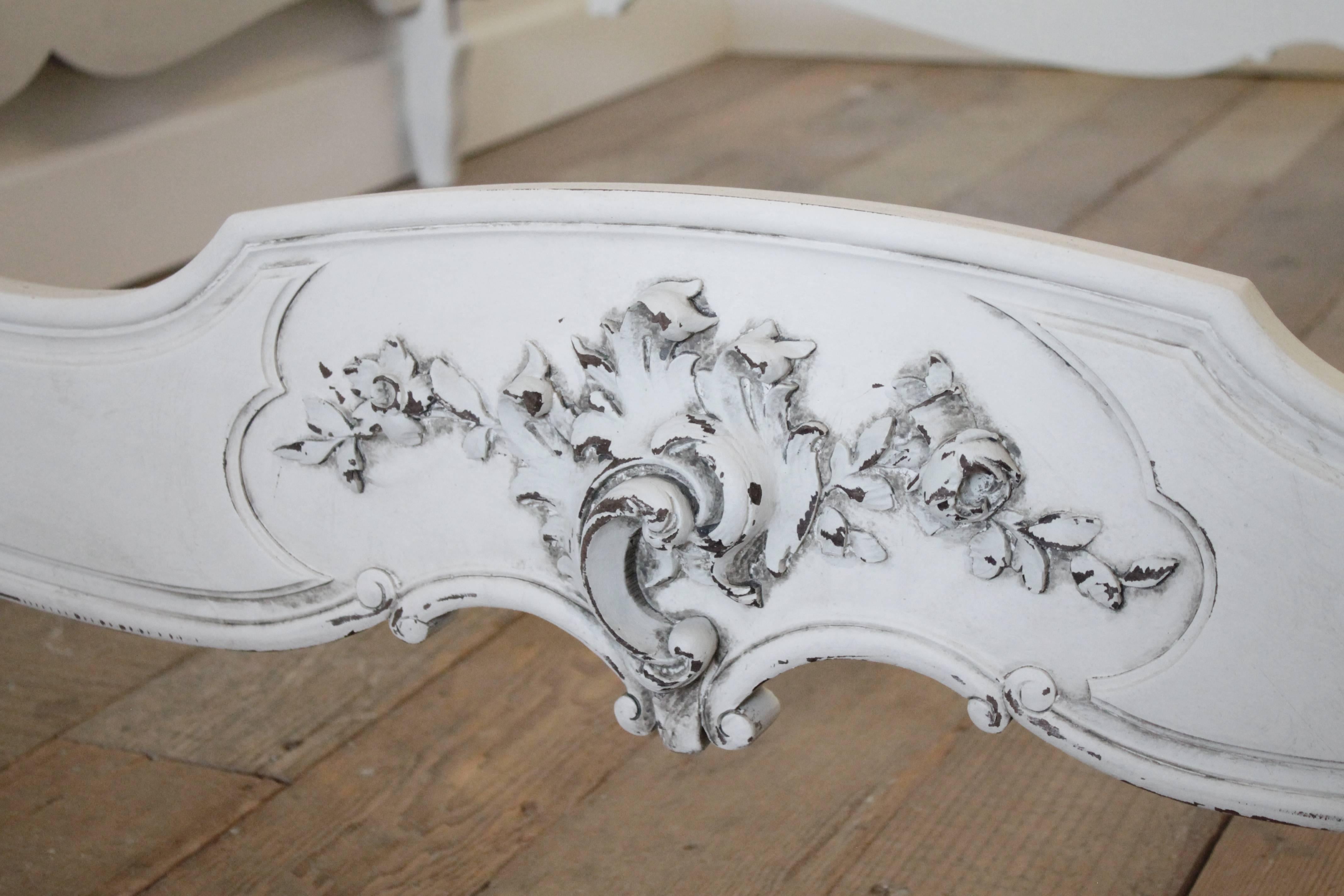 19th Century Rococo Painted Rosewood French Bed in Louis XV Style 2