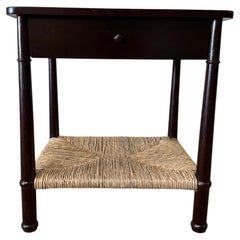 Amber Nightstand by Bloom Home, Dark Mahogany with Rush Shelf
