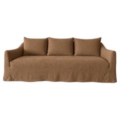 Lyon Sofa by Bloom Home Inc, Belgian Linen, Spice Color, Modern Design