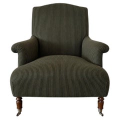 Alma Accent Chair by Bloom Home, Gabby Stripe Linen, Walnut Legs
