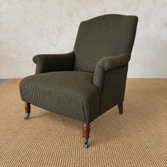 Alma Accent Chair by Bloom Home, Gabby Stripe Linen, Walnut Legs