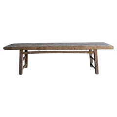 Vintage Elm Wood Coffee Table 72.75"