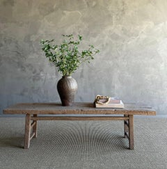 Vintage Elm Wood Coffee Table 72.75"