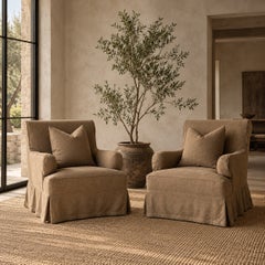 Juliana Slip Covered Chair by Bloom Home Inc, Spice Belgian Linen, New