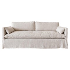 Veles Slip Covered Sofa by Bloom Home Inc in Greige Belgian Linen