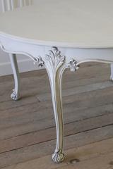 Antique Walnut Carved Dining Table with Extension Leaves