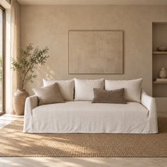 Lyon Sofa by Bloom Home Inc, Greige Belgian Linen, Modern Design