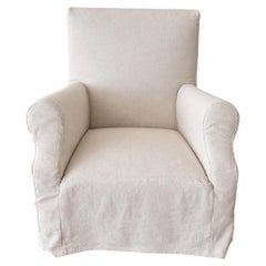 Regent Chair Slip Covered in Belgian Linen- Greige