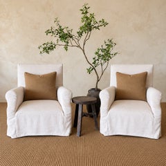 Regent Chair Slip Covered in Belgian Linen- Greige