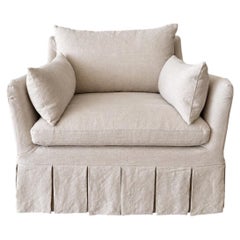 Parisian Chair Slip Covered in Belgian Linen- Oyster