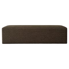 Banc ottoman Berg, motif « Gabby Stripe », lin épais, style moderne