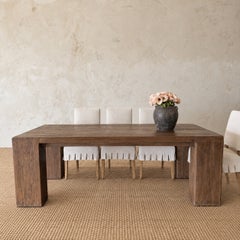 Beam XL Dining Table by Bloom Home Inc, Rustic Reclaimed Elm Design 86"