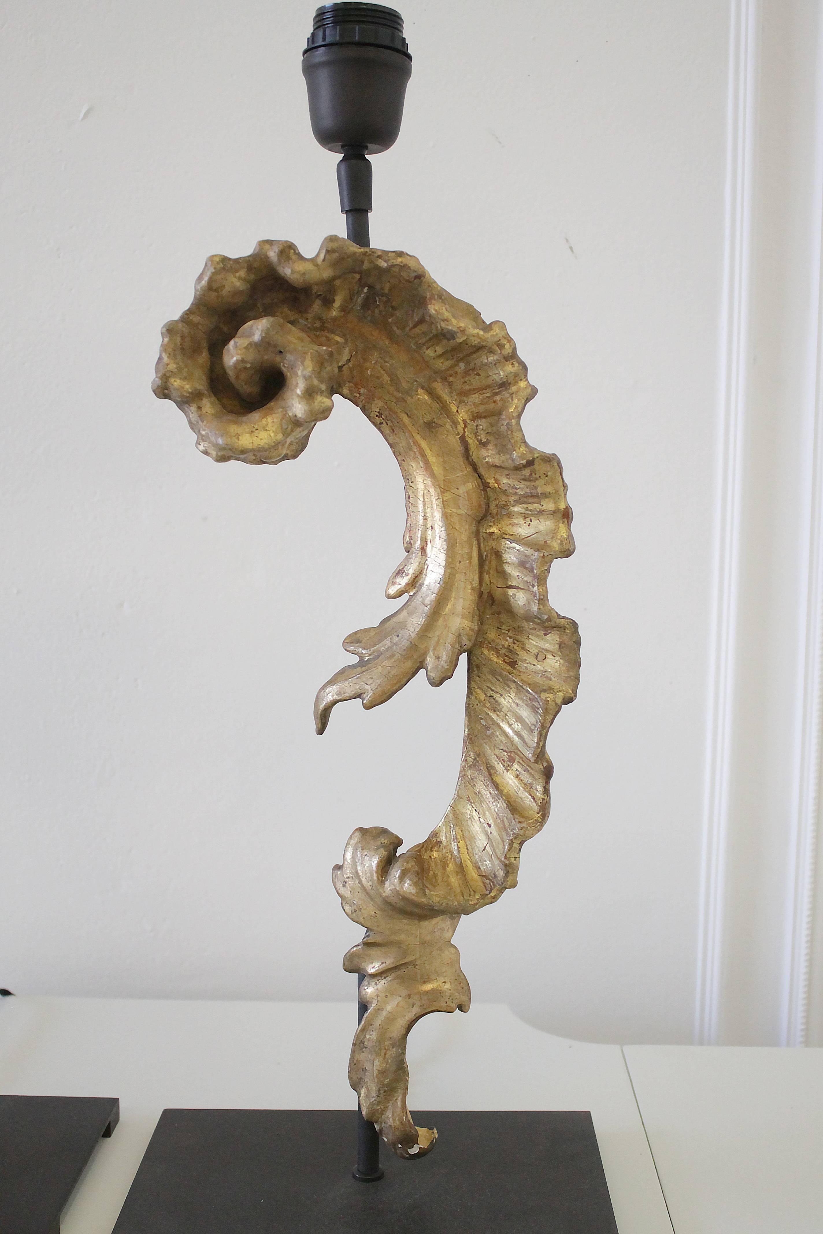 French Provincial 19th Century Gilt French Fragment Decorative Lamps