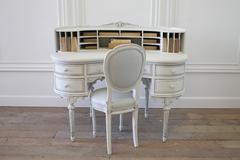 20th Century Louis XVI Style Kidney Bean Shaped Desk and French Chair