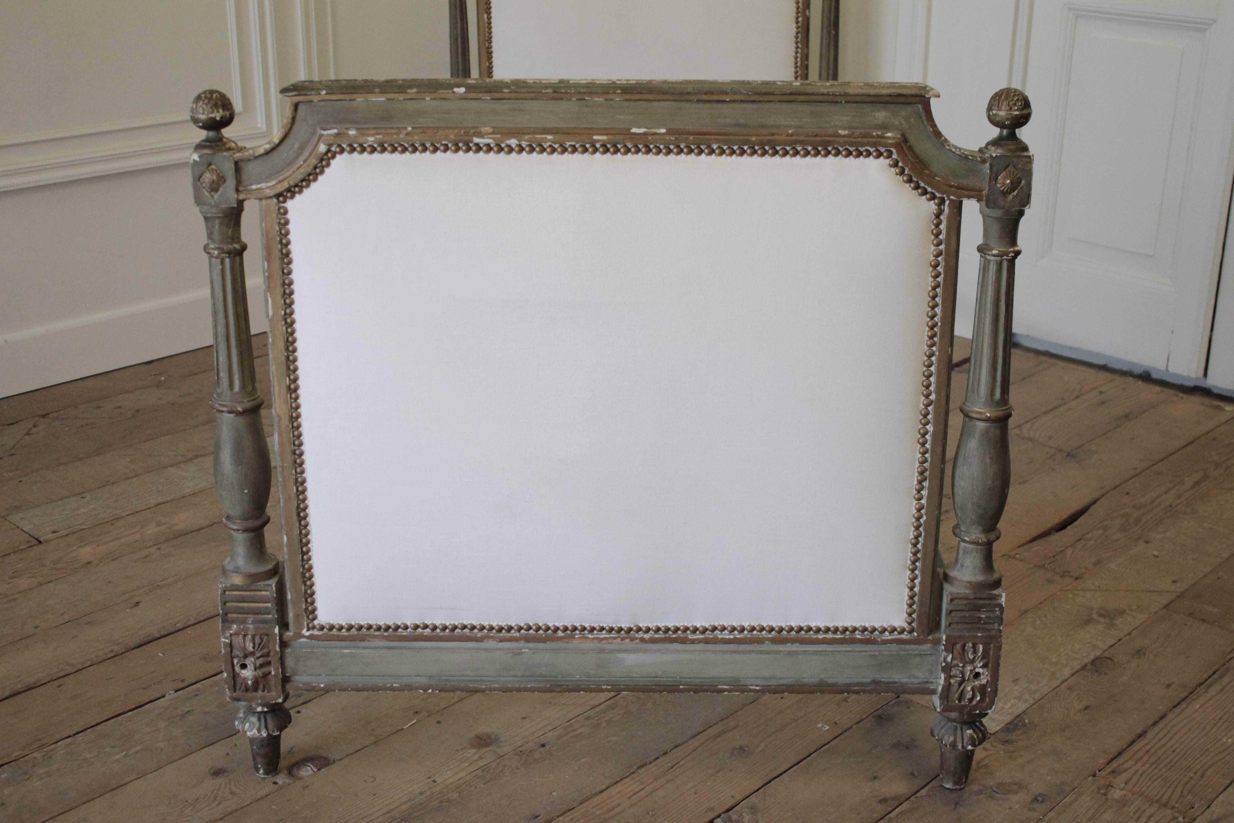 19th Century Painted and Upholstered Louis XVI Style Bed 1