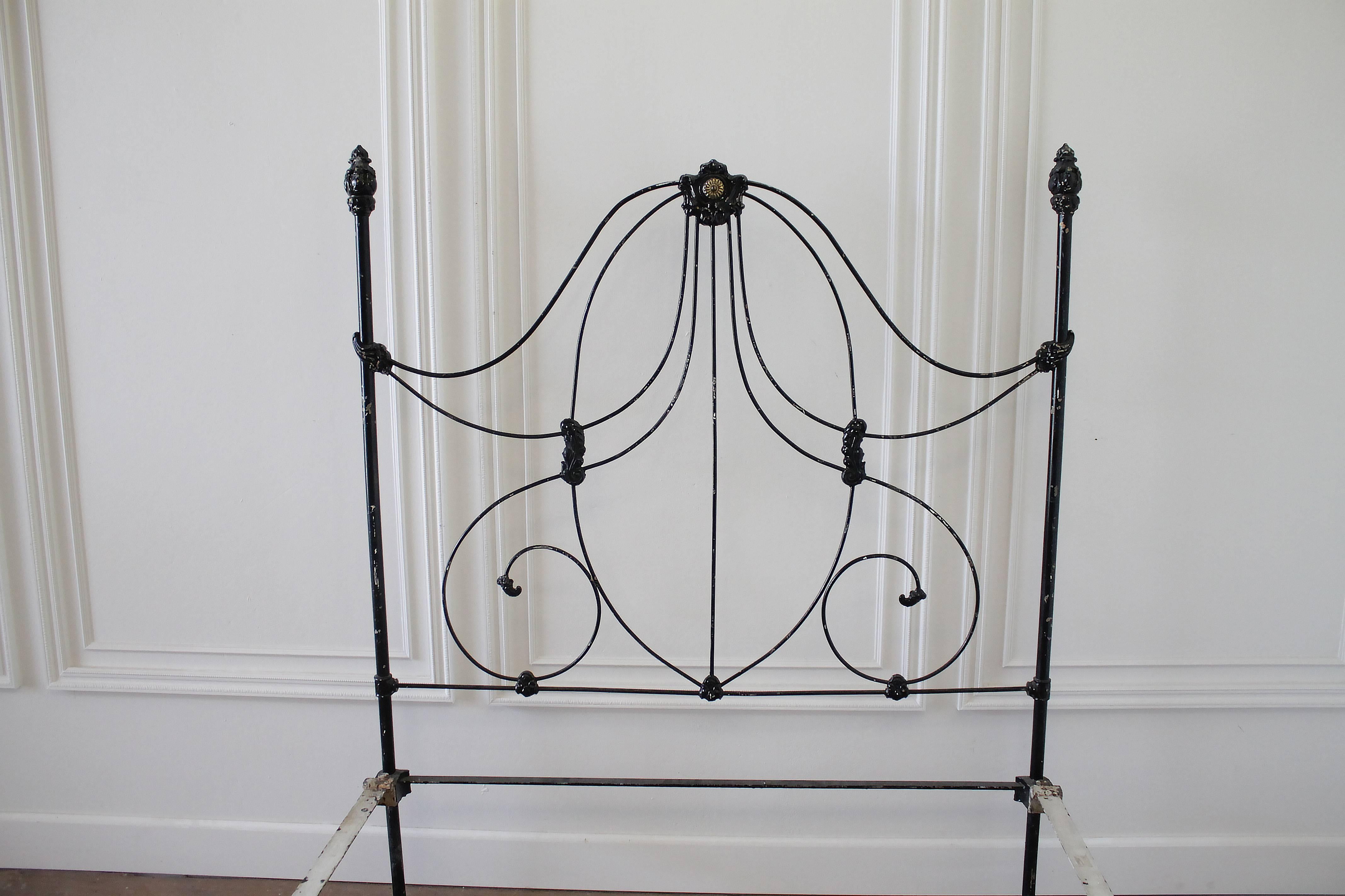 Brass Antique Full Size Painted Iron Poster Bed