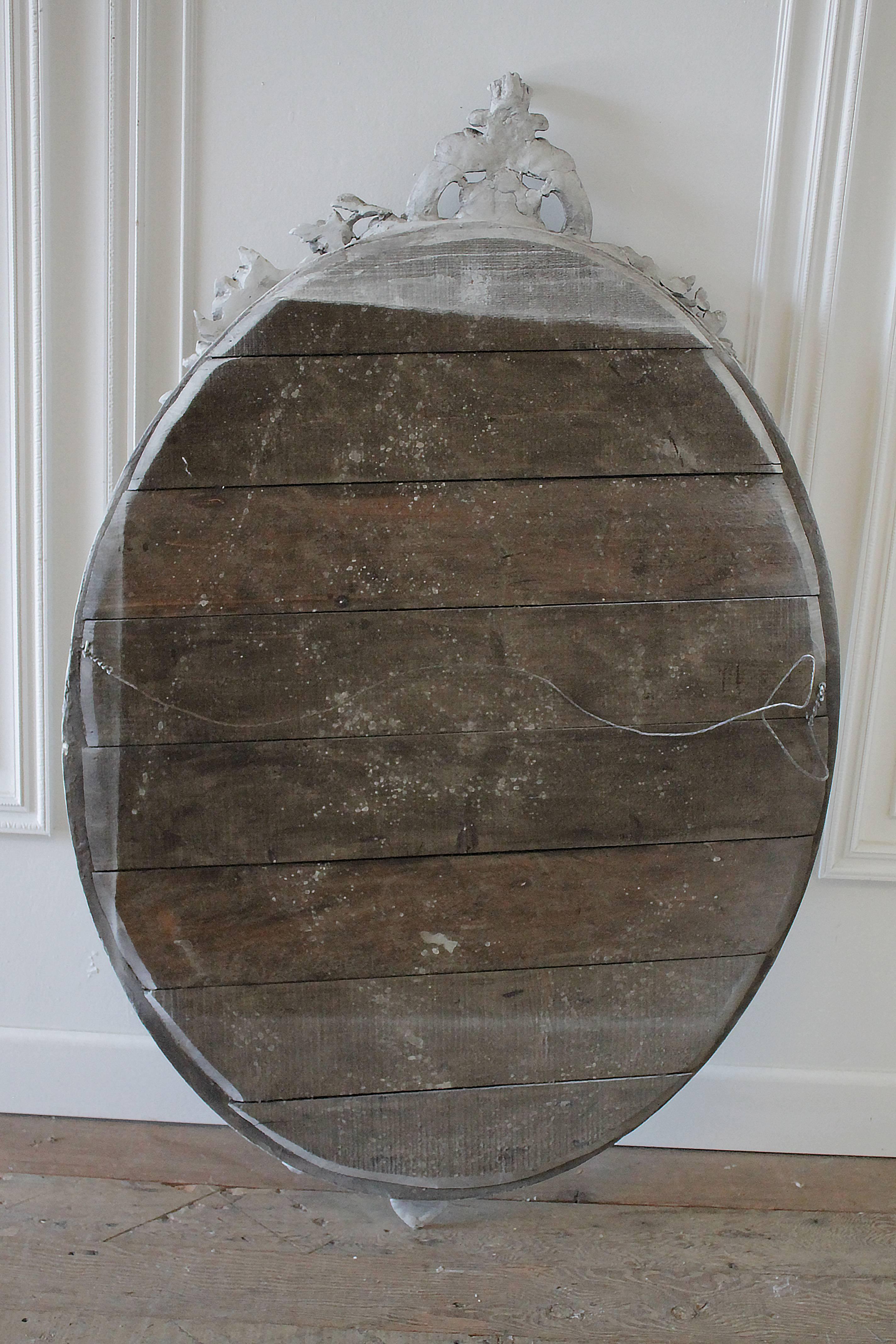 20th Century Carved and Painted Mirror with Roses 2
