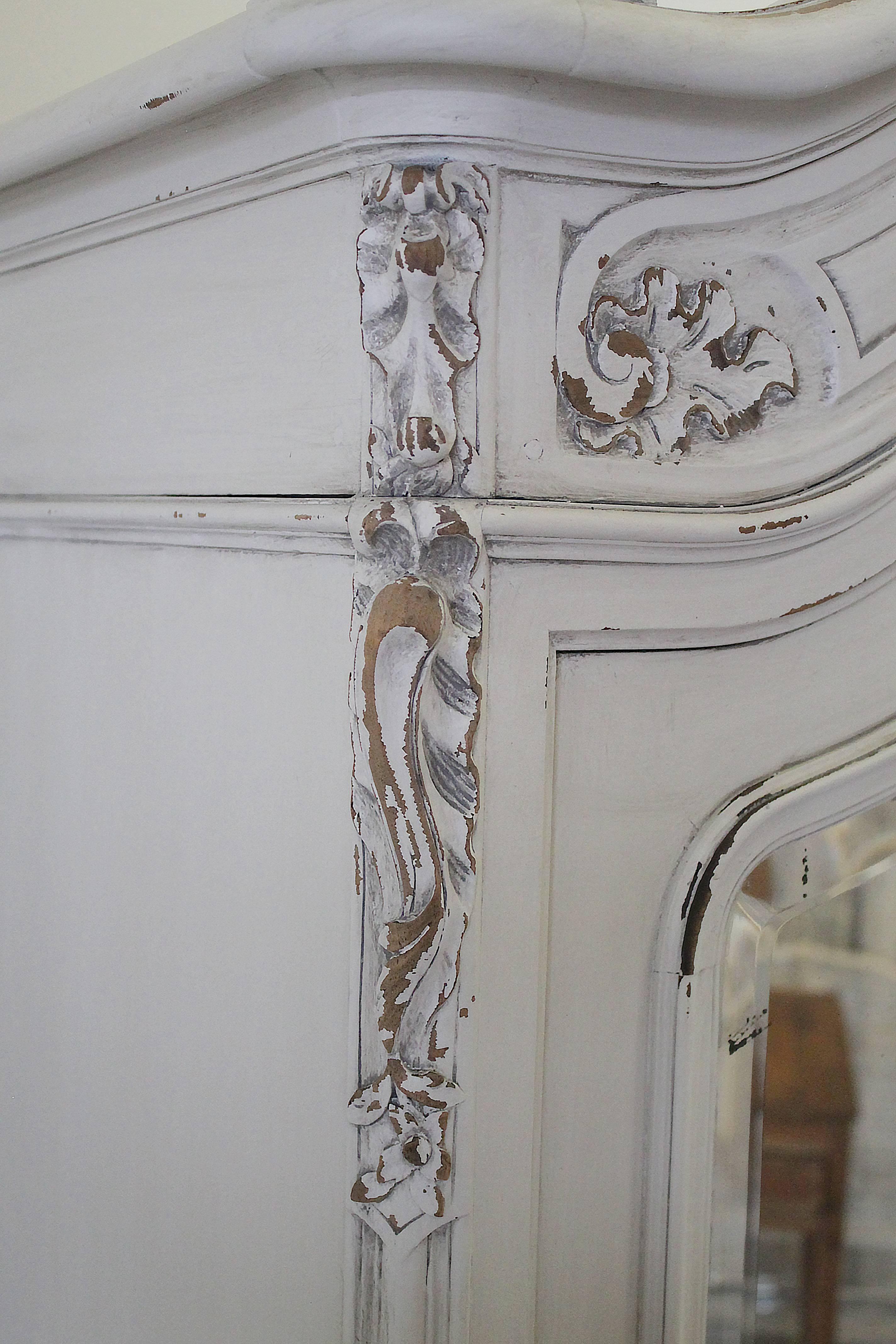 French 19th Century Louis XV Style Painted Single Door Armoire