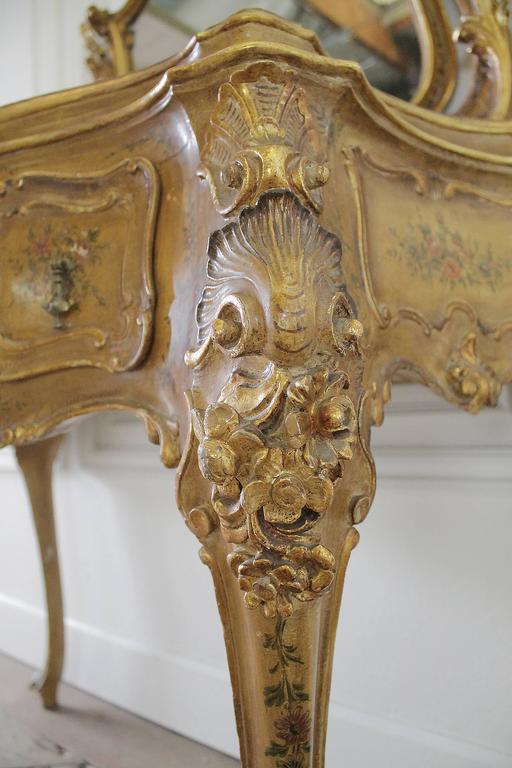 20th Century Italian Polychrome Vanity in the Rococo Style at 1stDibs