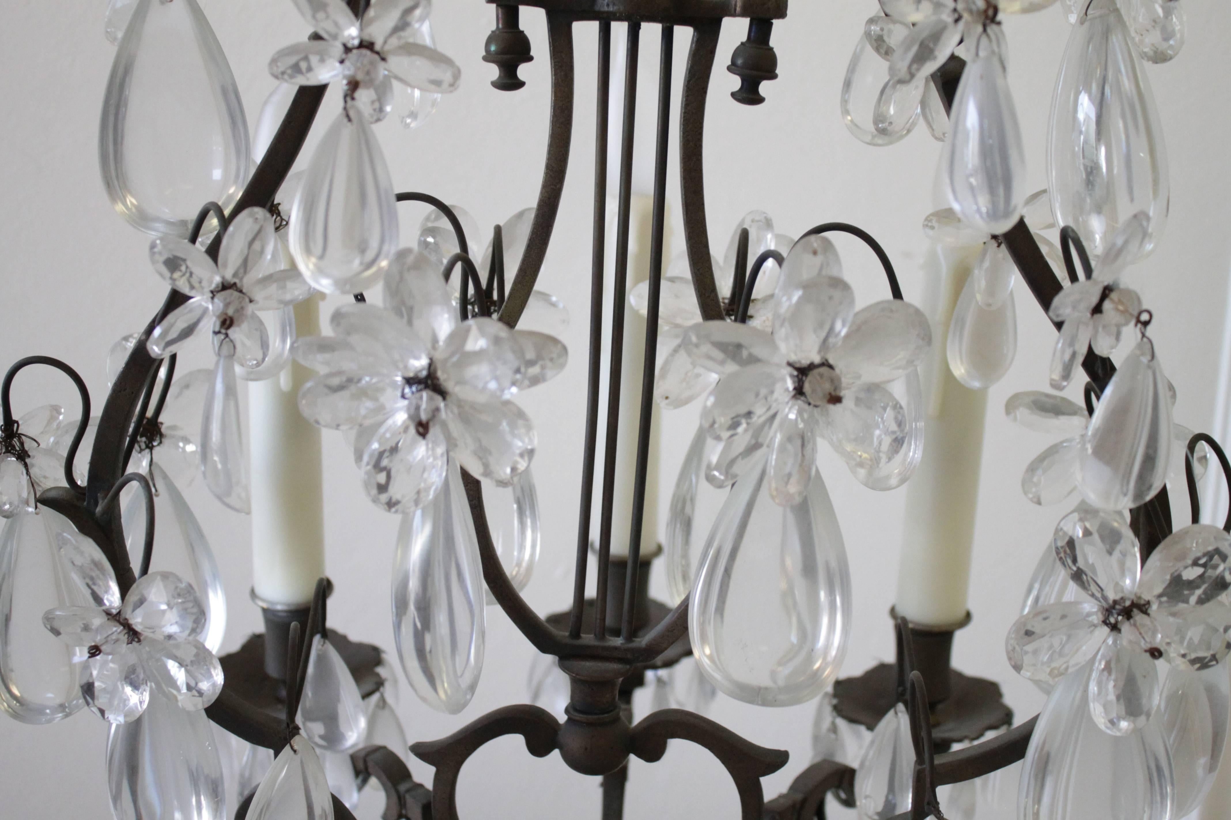 19th Century Bronze and Crystal Candelabra For Sale 6