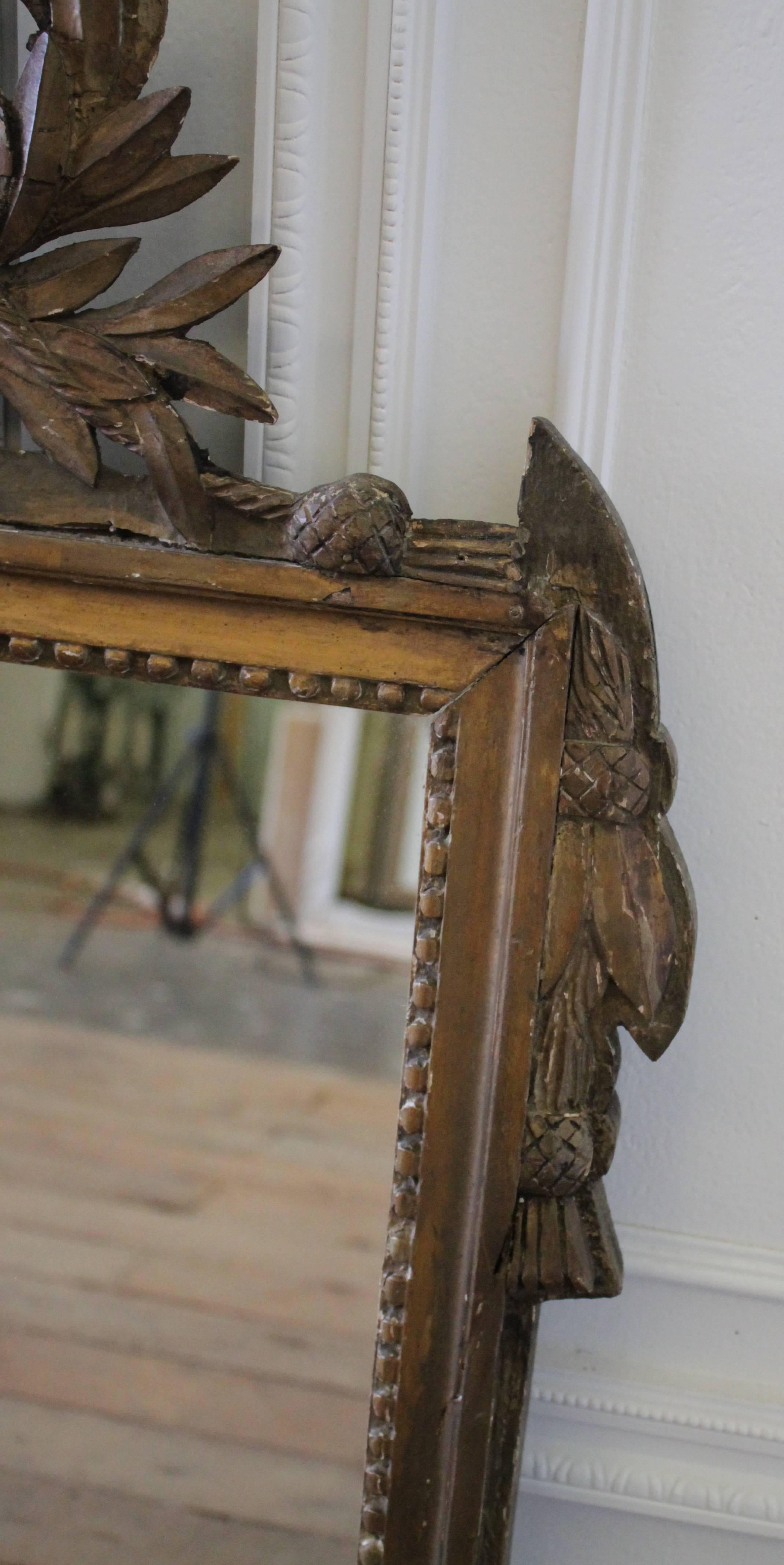 Antique Giltwood French Louis XVI Style Mirror 1