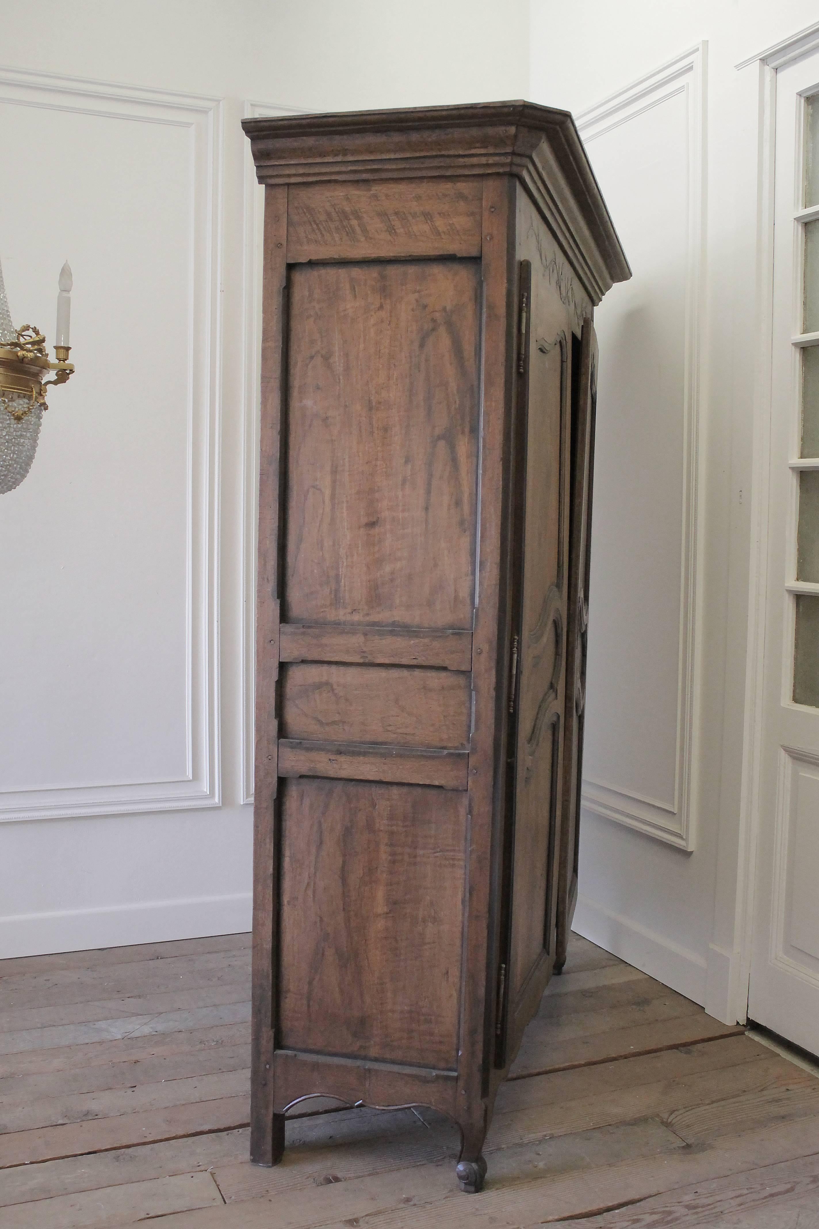 French Louis XV Carved Cherrywood Armoire 2