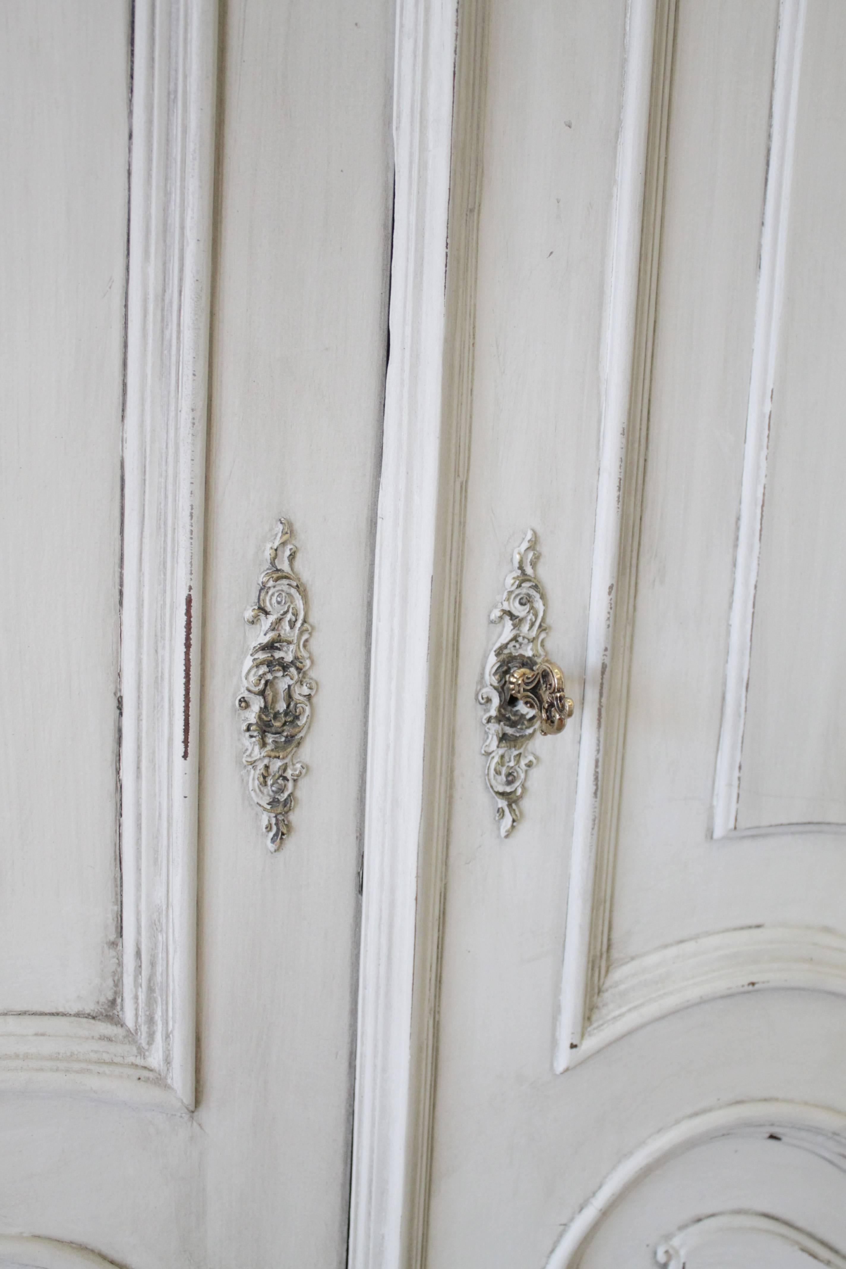 American Antique French Style Armoire with Painted Finish