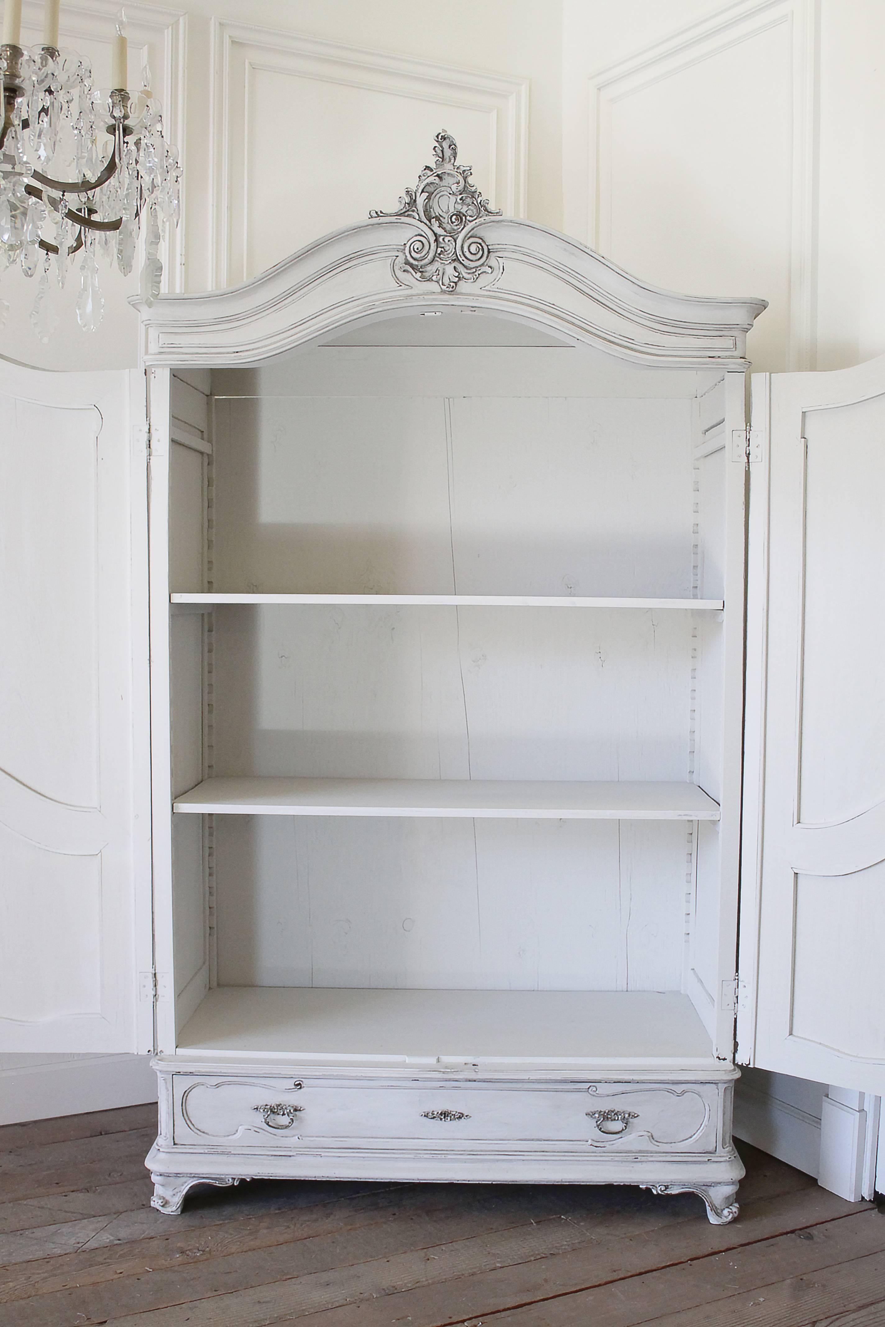 20th Century Antique French Style Armoire with Painted Finish