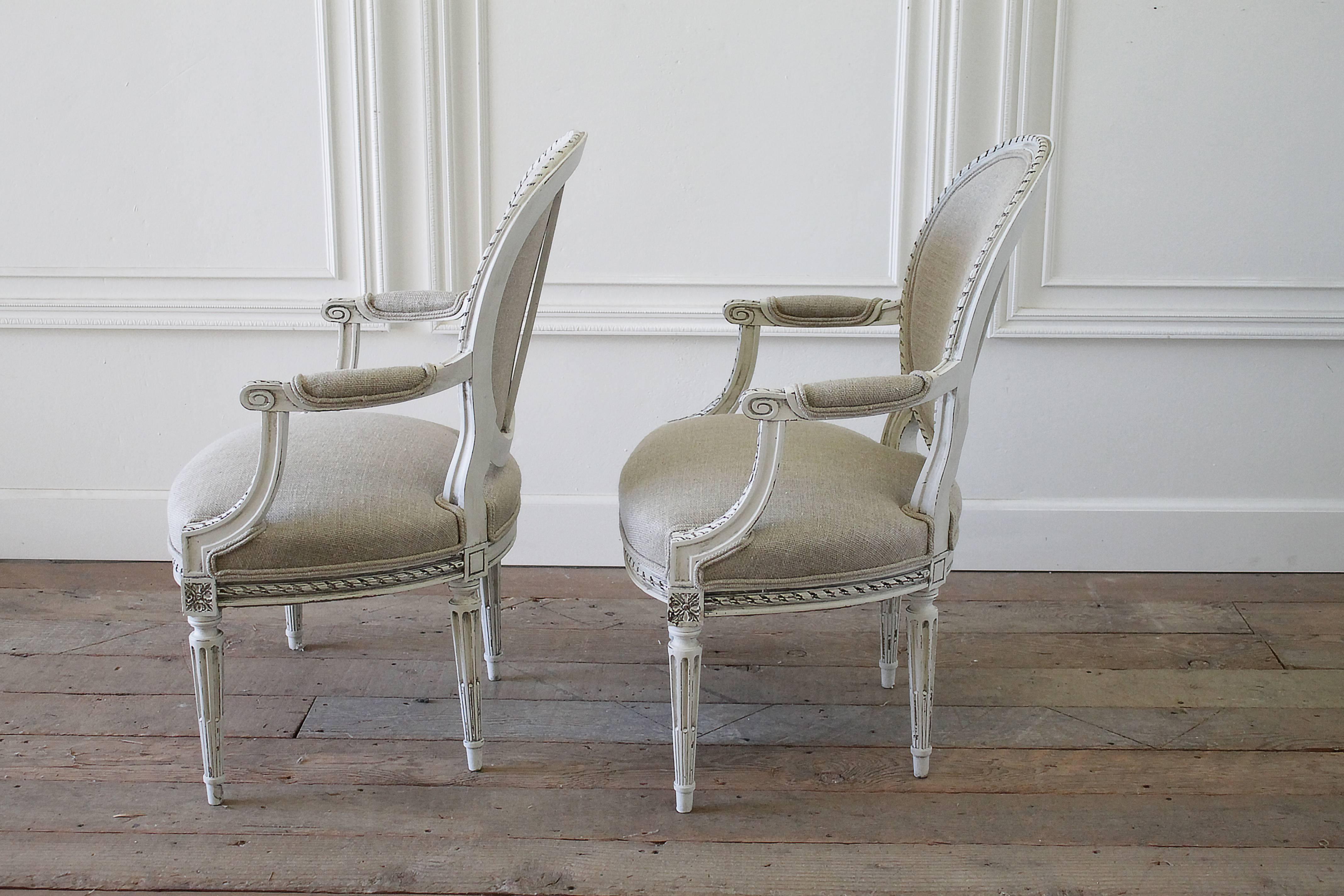 Late 19th Century Carved Louis XVI Style Armchairs 2