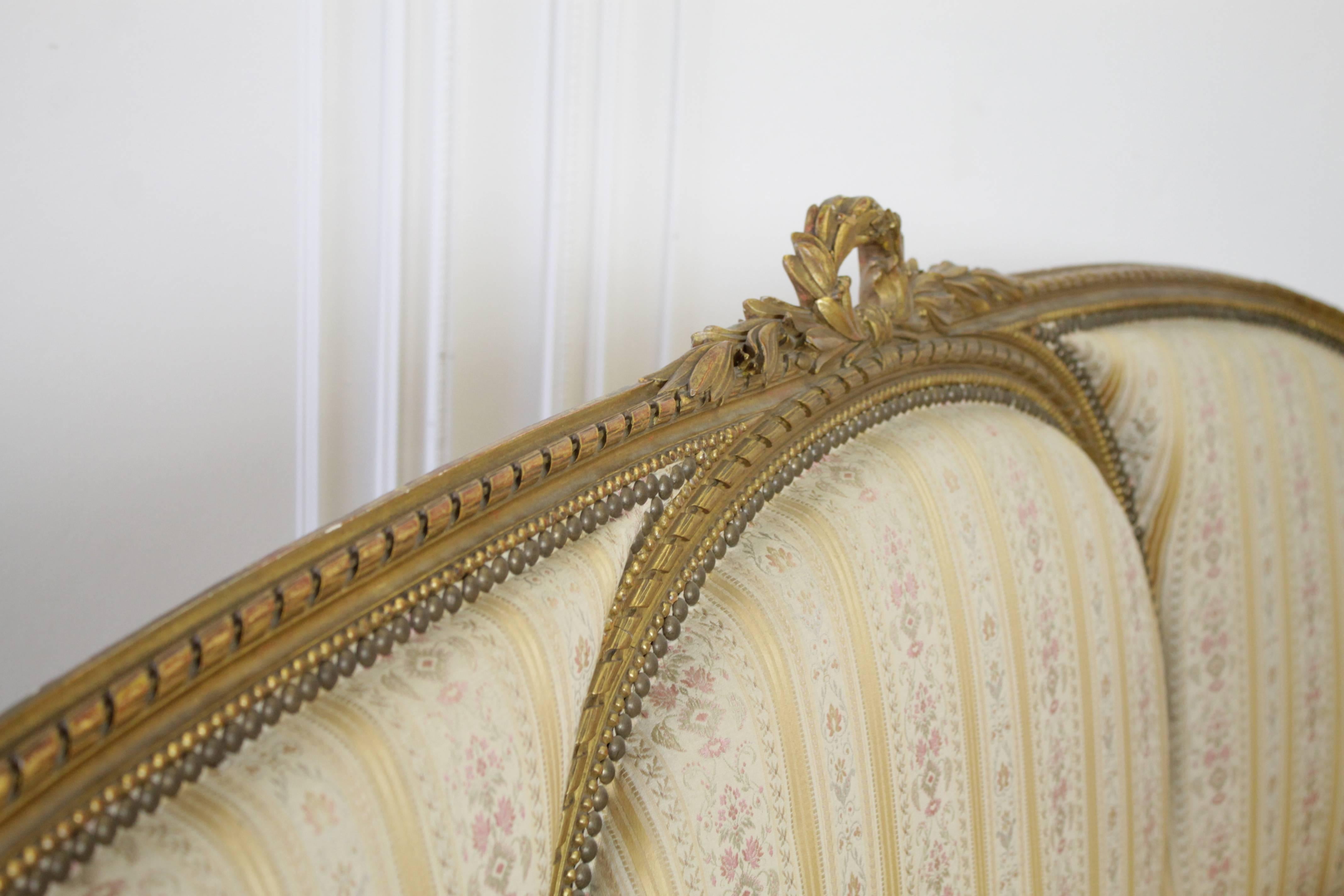 Early 20th Century Maison Jansen Paris French Louis XVI Style Sofa In Good Condition In Brea, CA