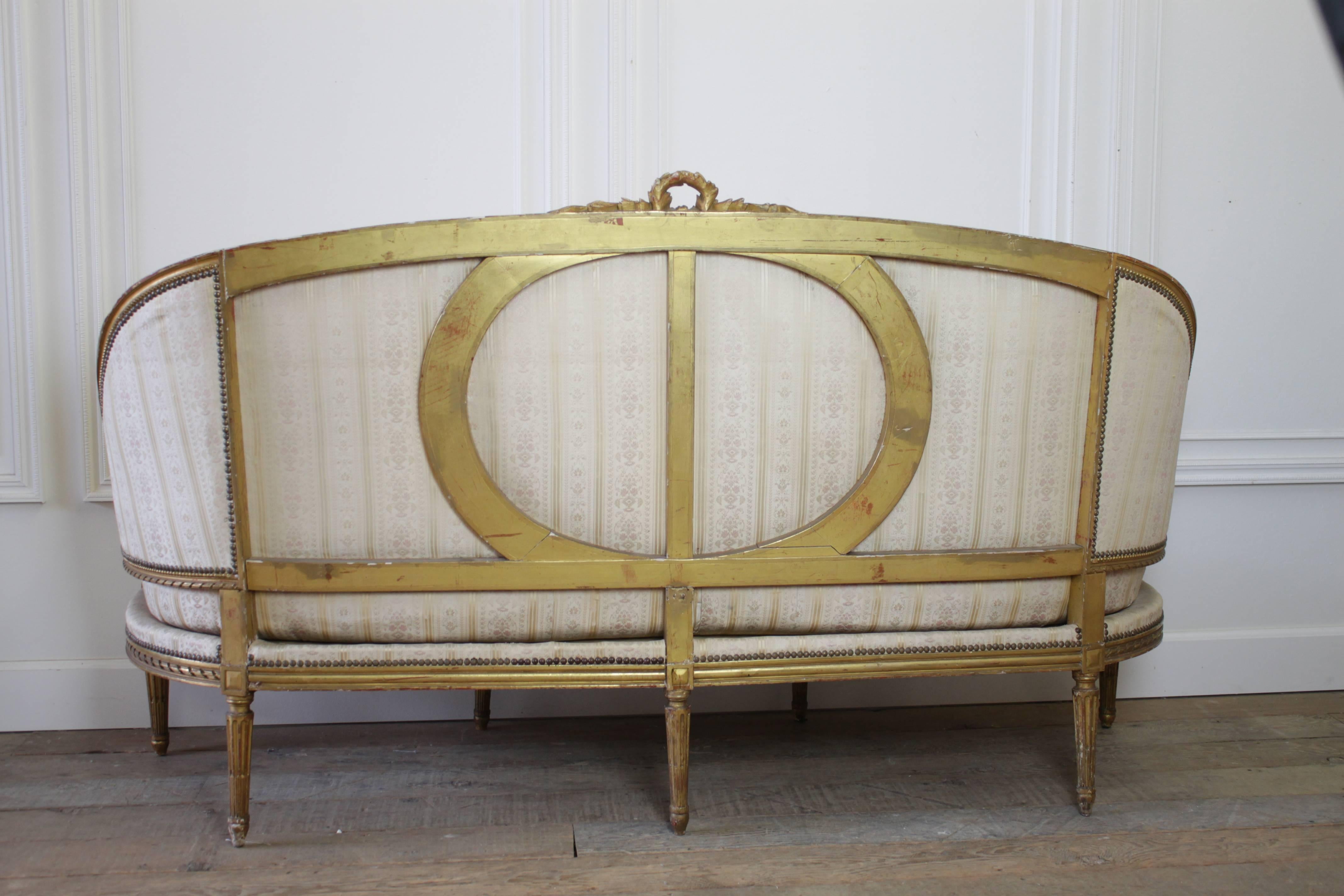 Upholstery Early 20th Century Maison Jansen Paris French Louis XVI Style Sofa
