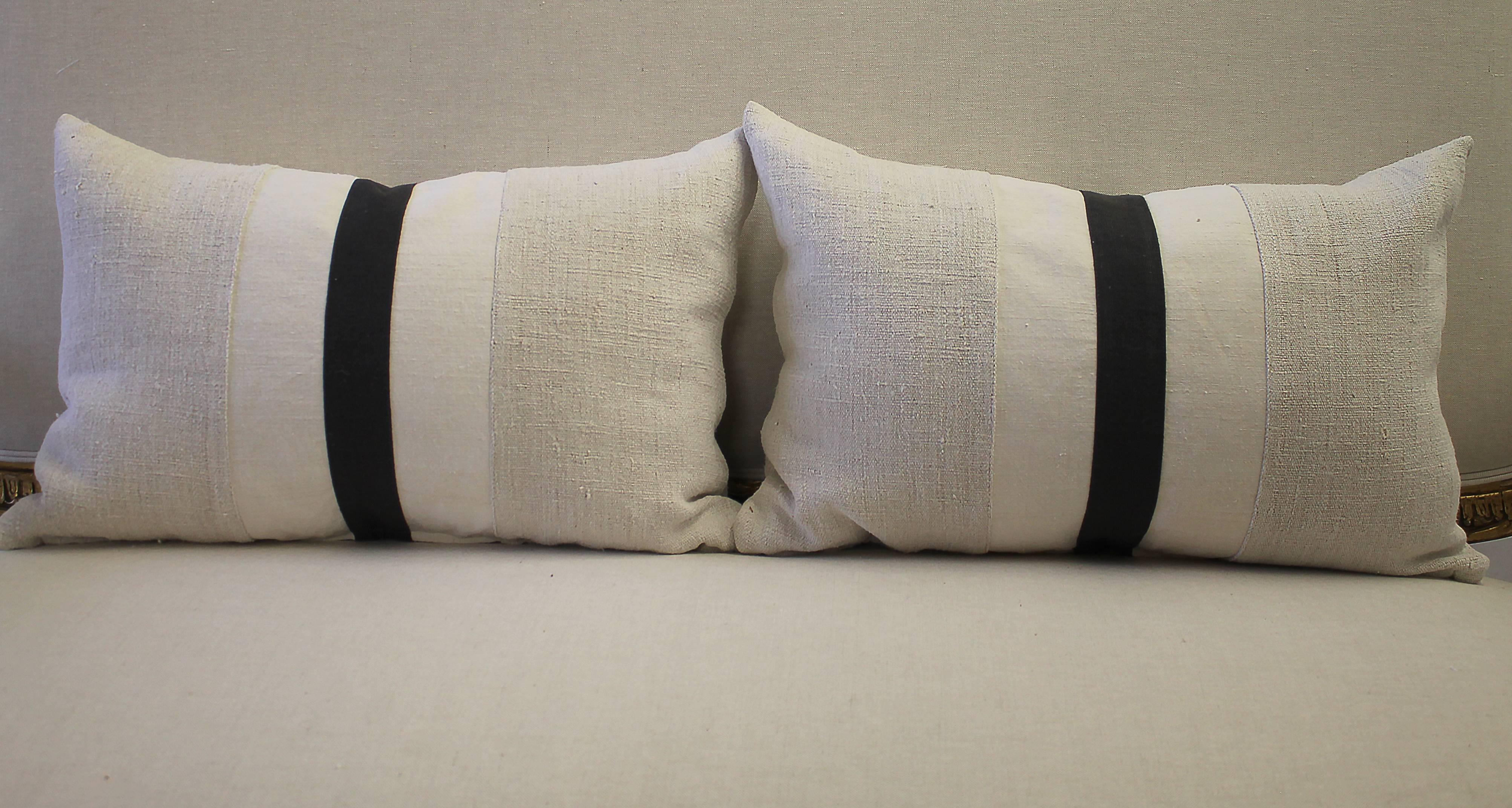 American Custom-Made Pillows from Antique Natural Linens