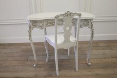 Vintage Painted French Louis XV Style Vanity with Vanity Chair