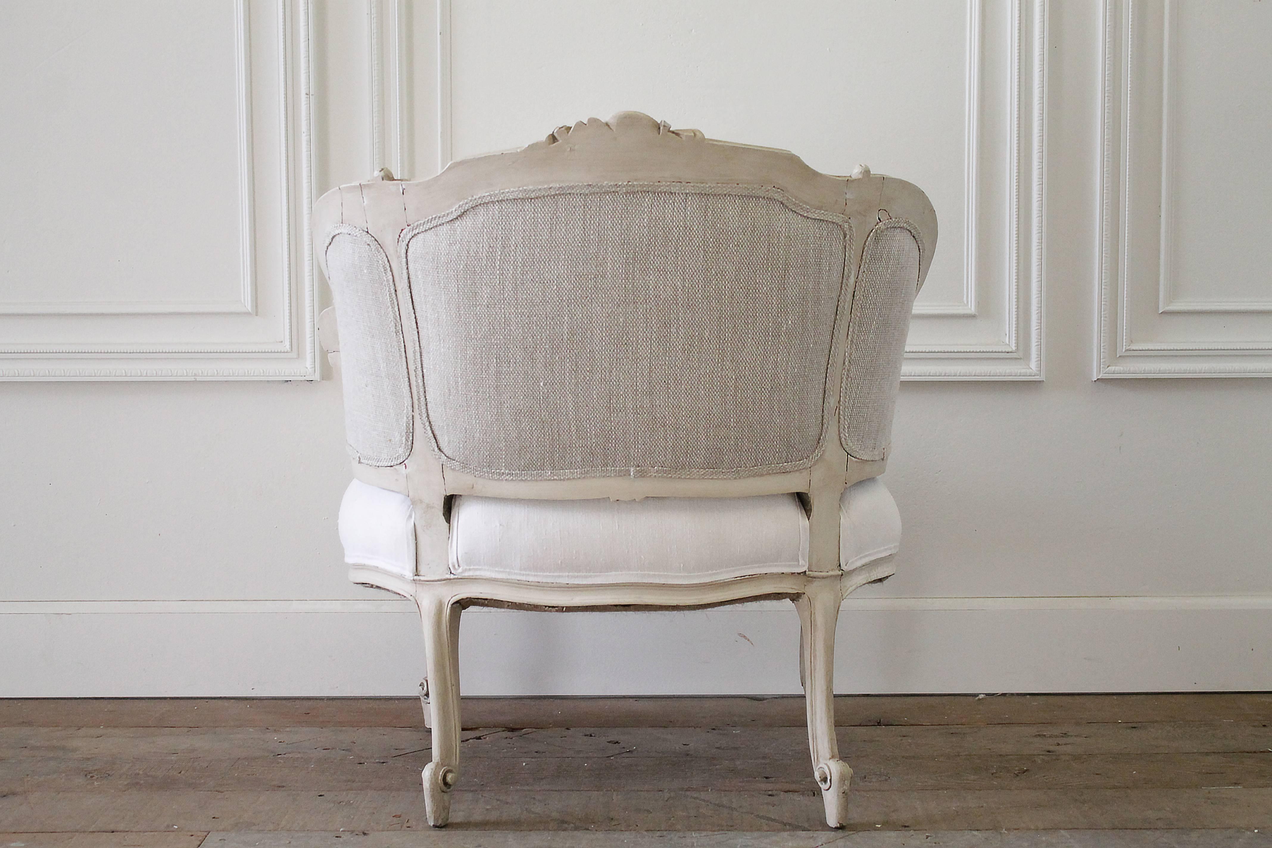 19th Century Marquis Carved and Painted Louis XV Style Chair 3