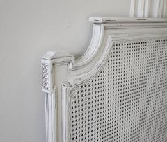 Louis XVI Style King-Size Painted Double Cane Walnut Headboard
