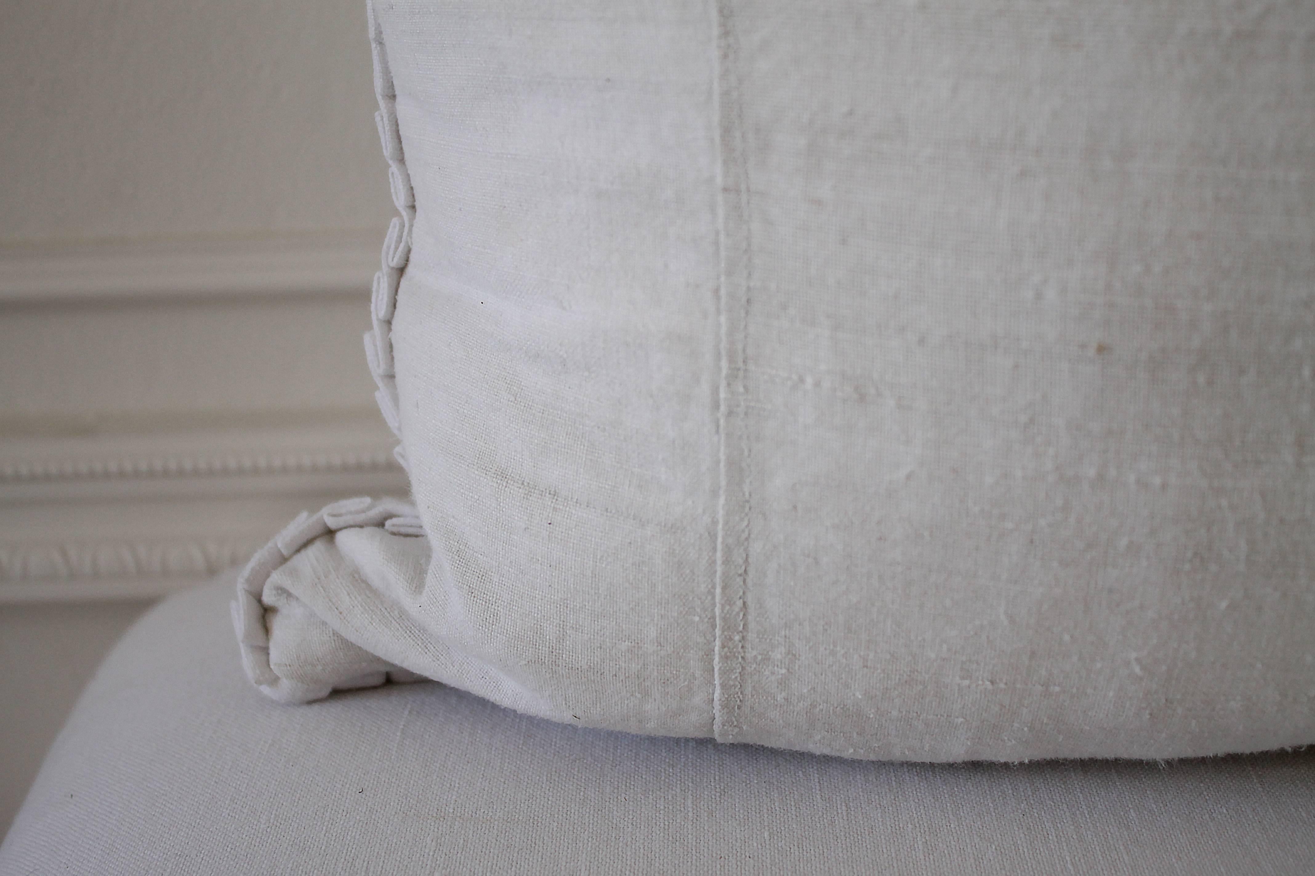 Romantic 19th Century, French, Linen Lumbar Pillow