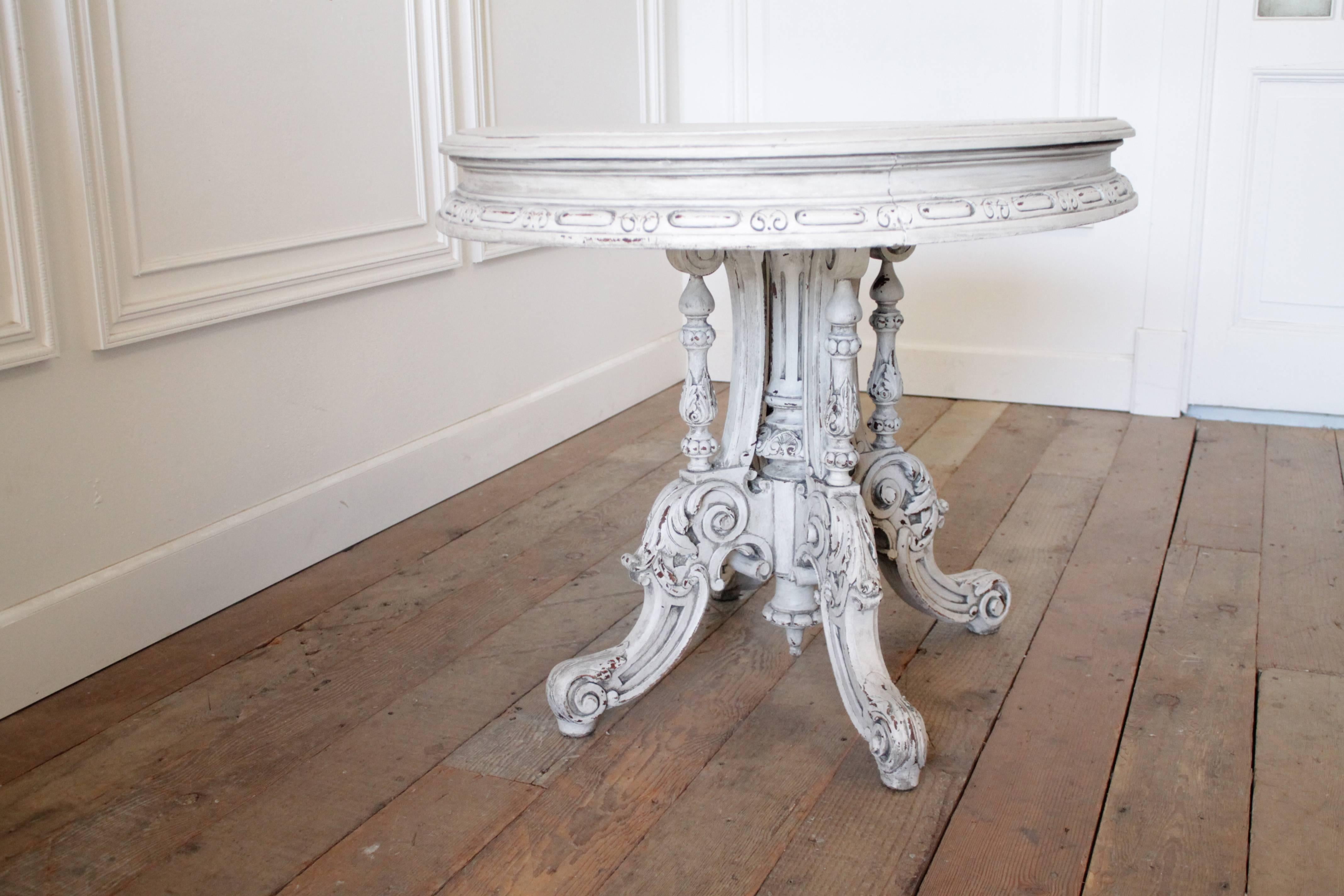 19th Century Painted and Carved Center Table 2