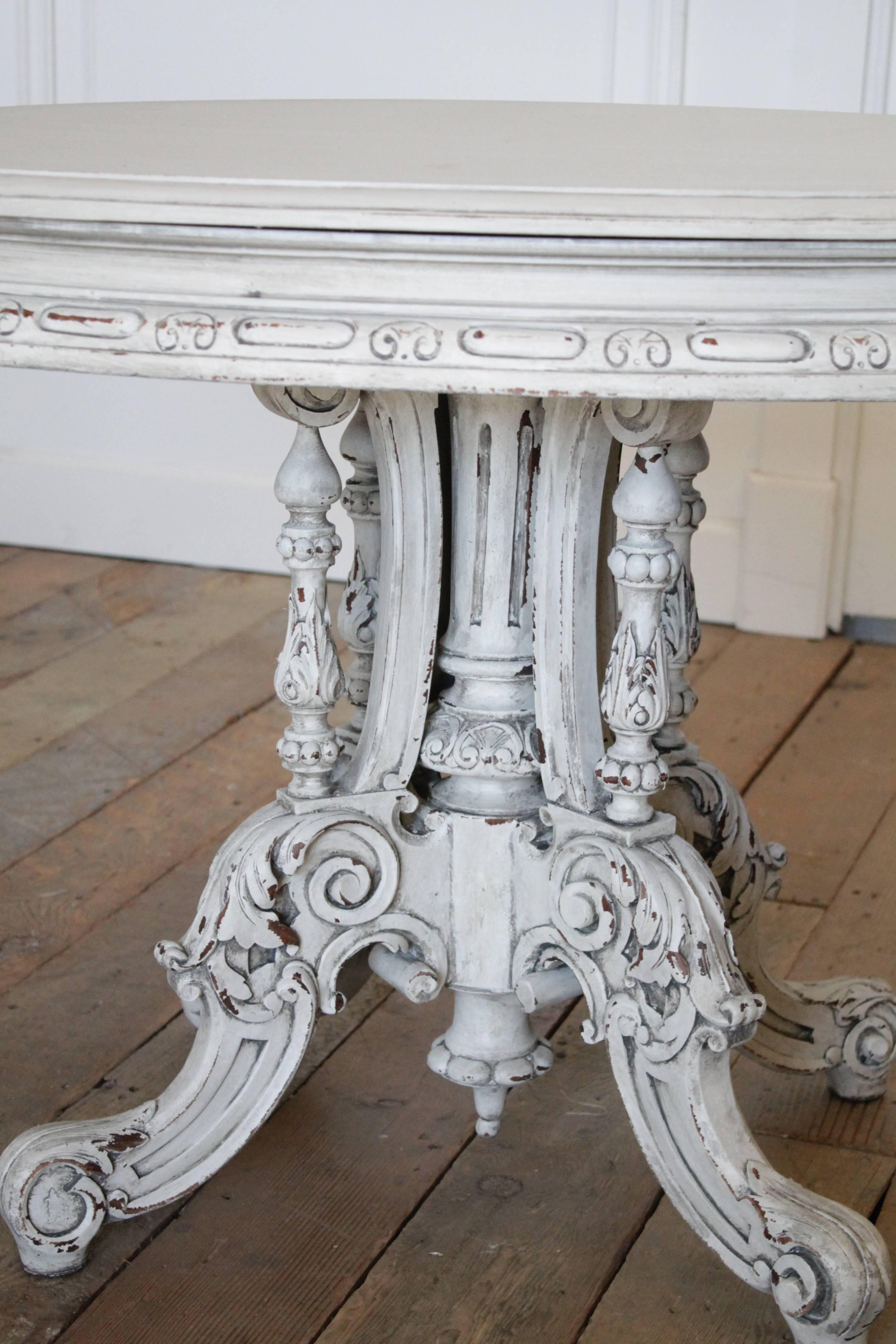 19th Century Painted and Carved Center Table 3