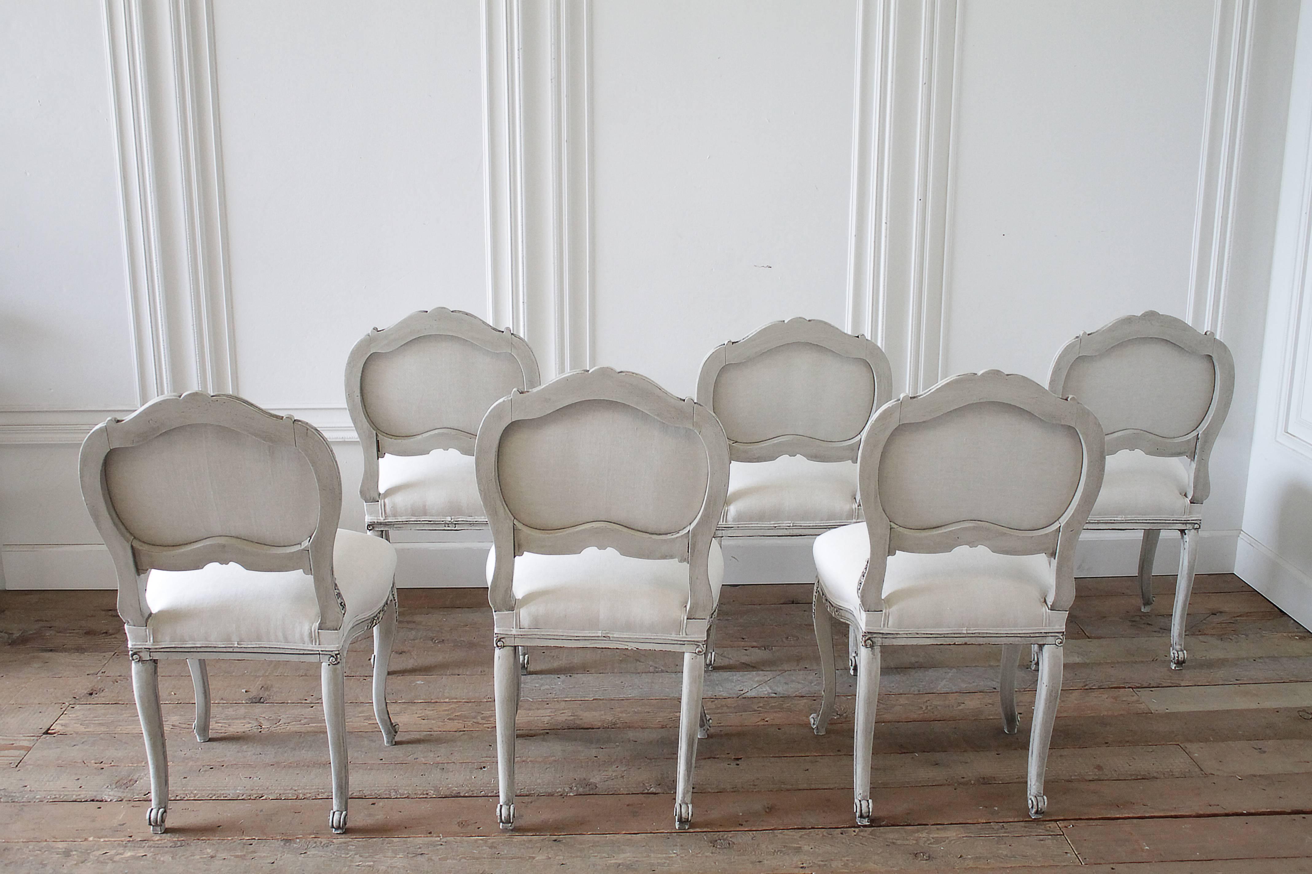 Upholstery Late 19th Century Set of 6 French Louis XV Dining Chairs