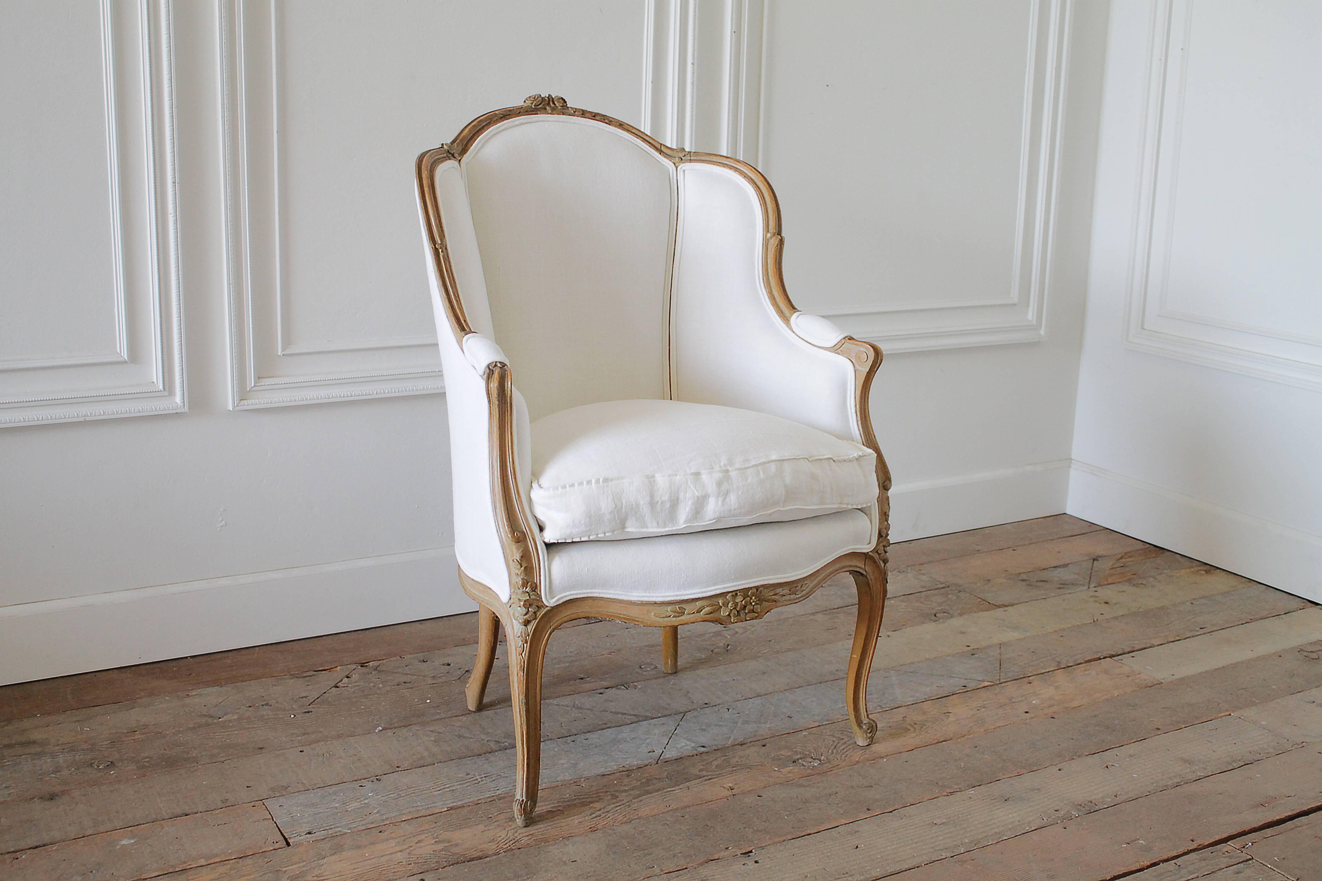 antique french wingback chair