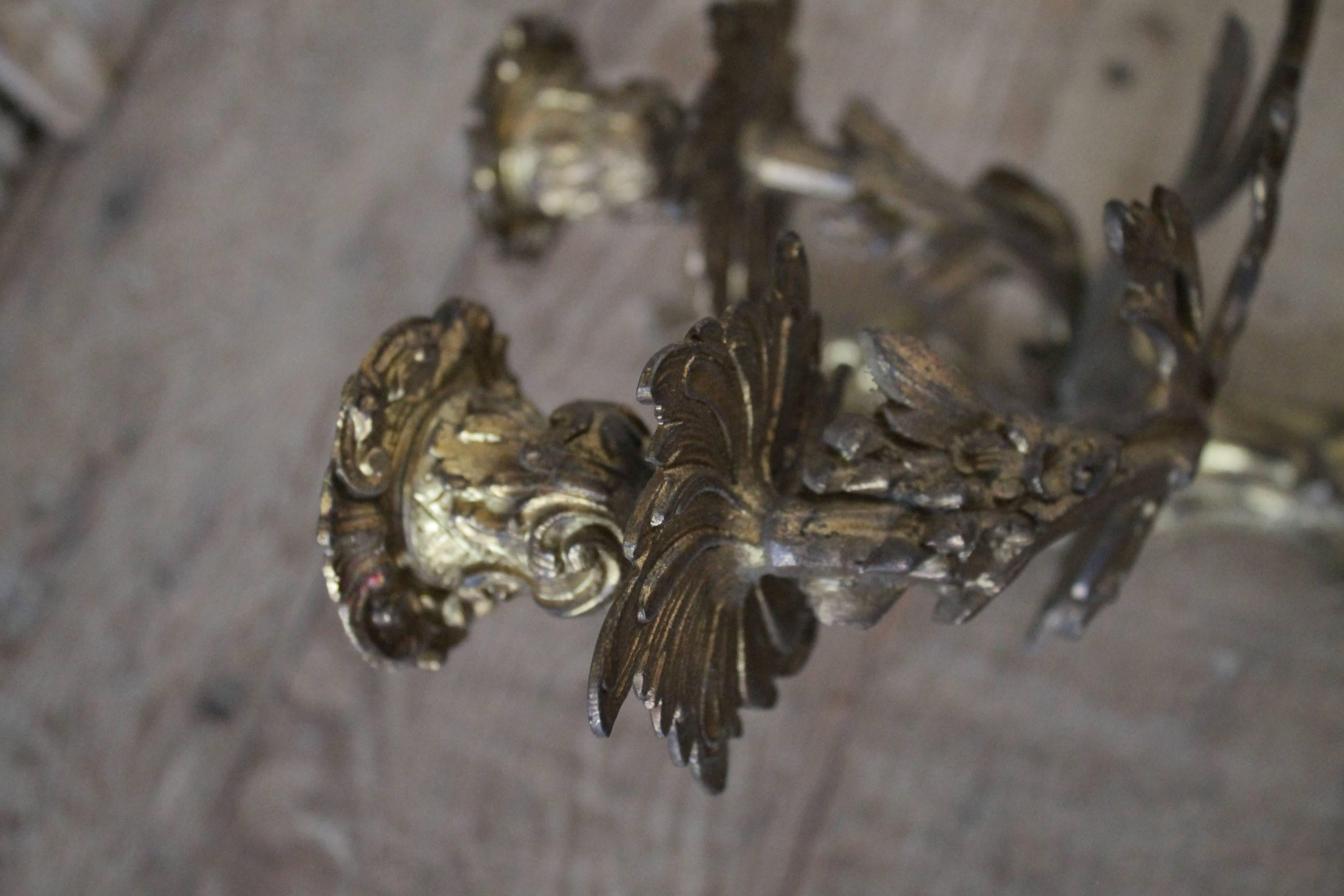 Pair of French Style Brass Candleholders In Good Condition In Brea, CA