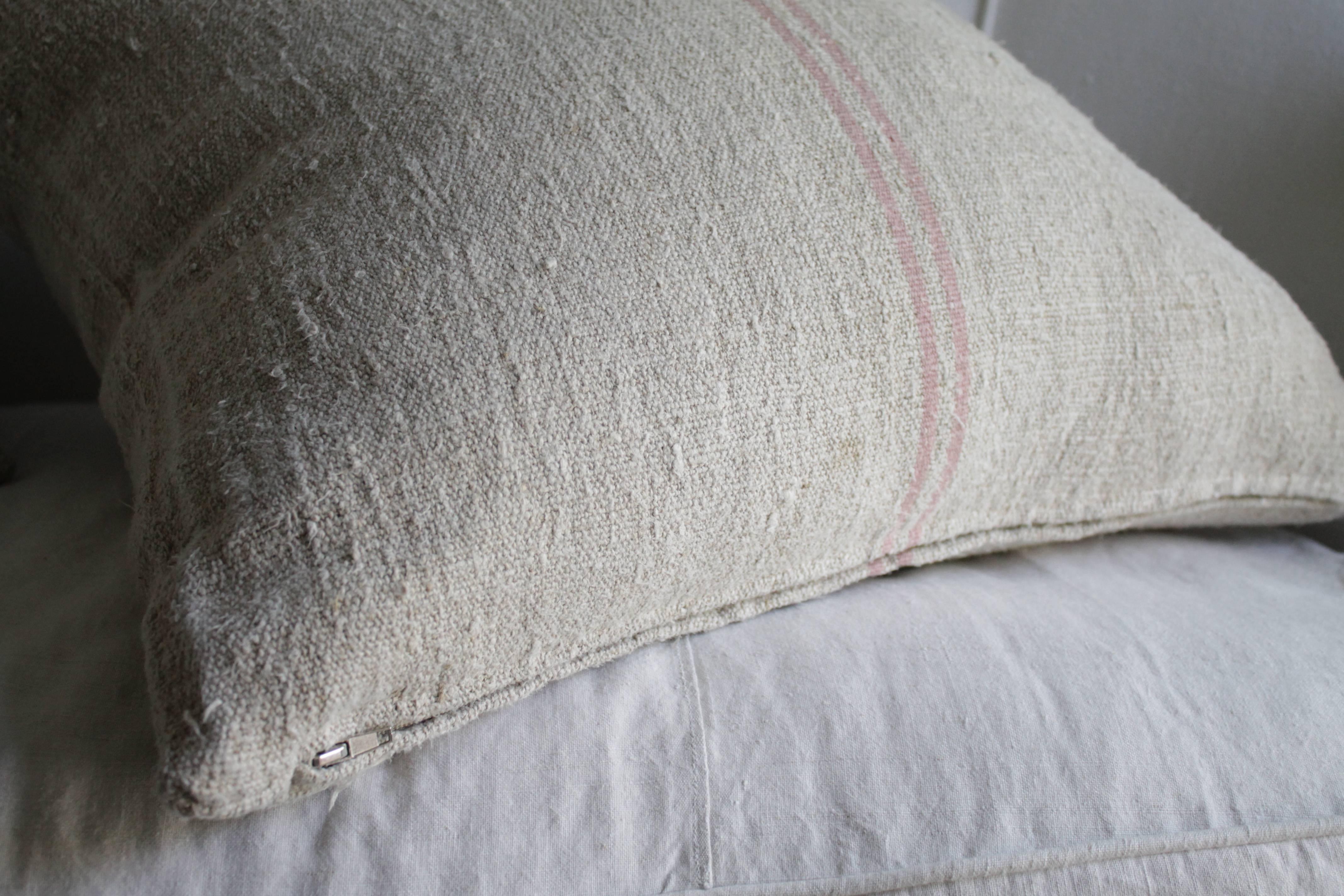 french grain sack pillows