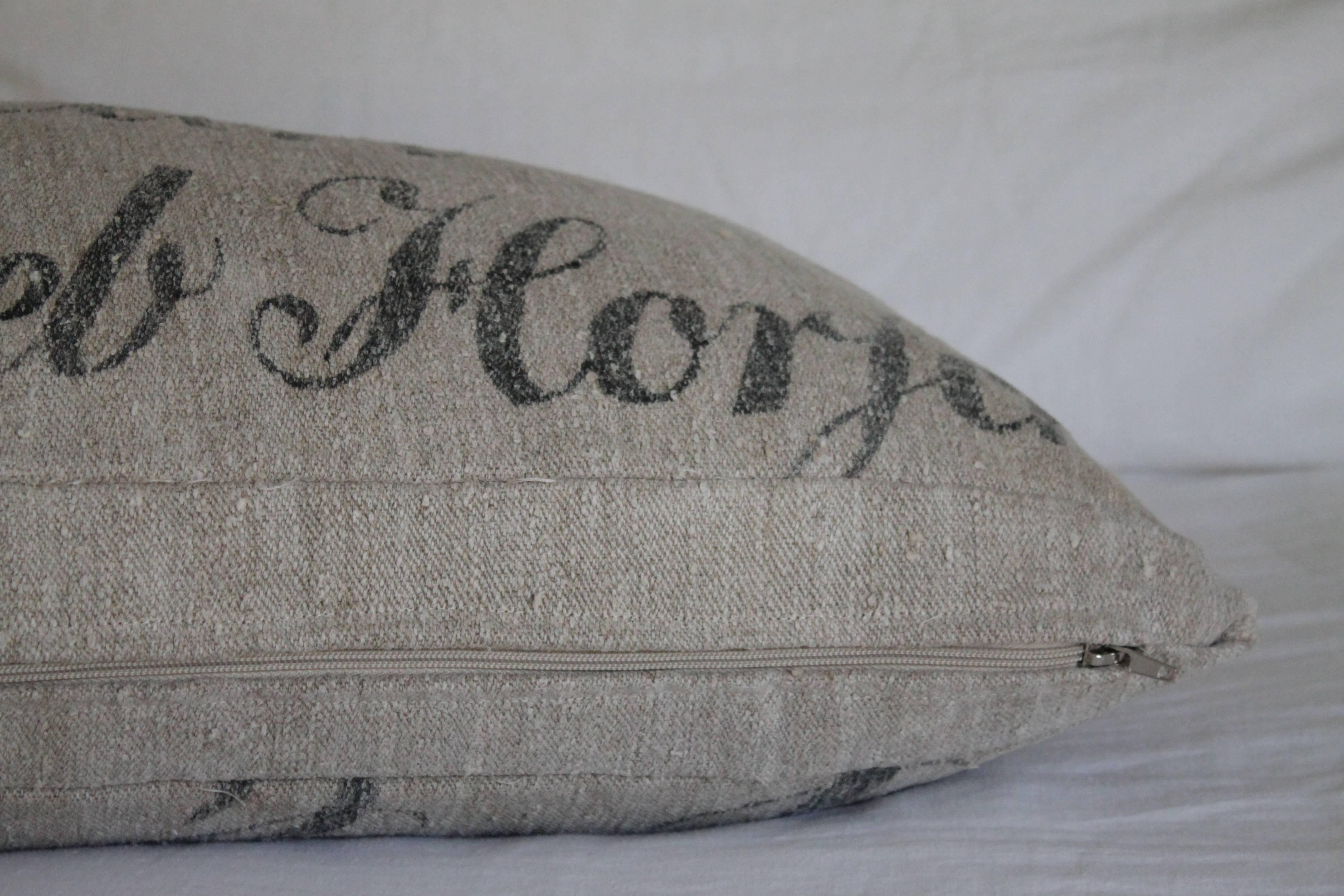 19th Century Antique Farmers Grainsack Pillow