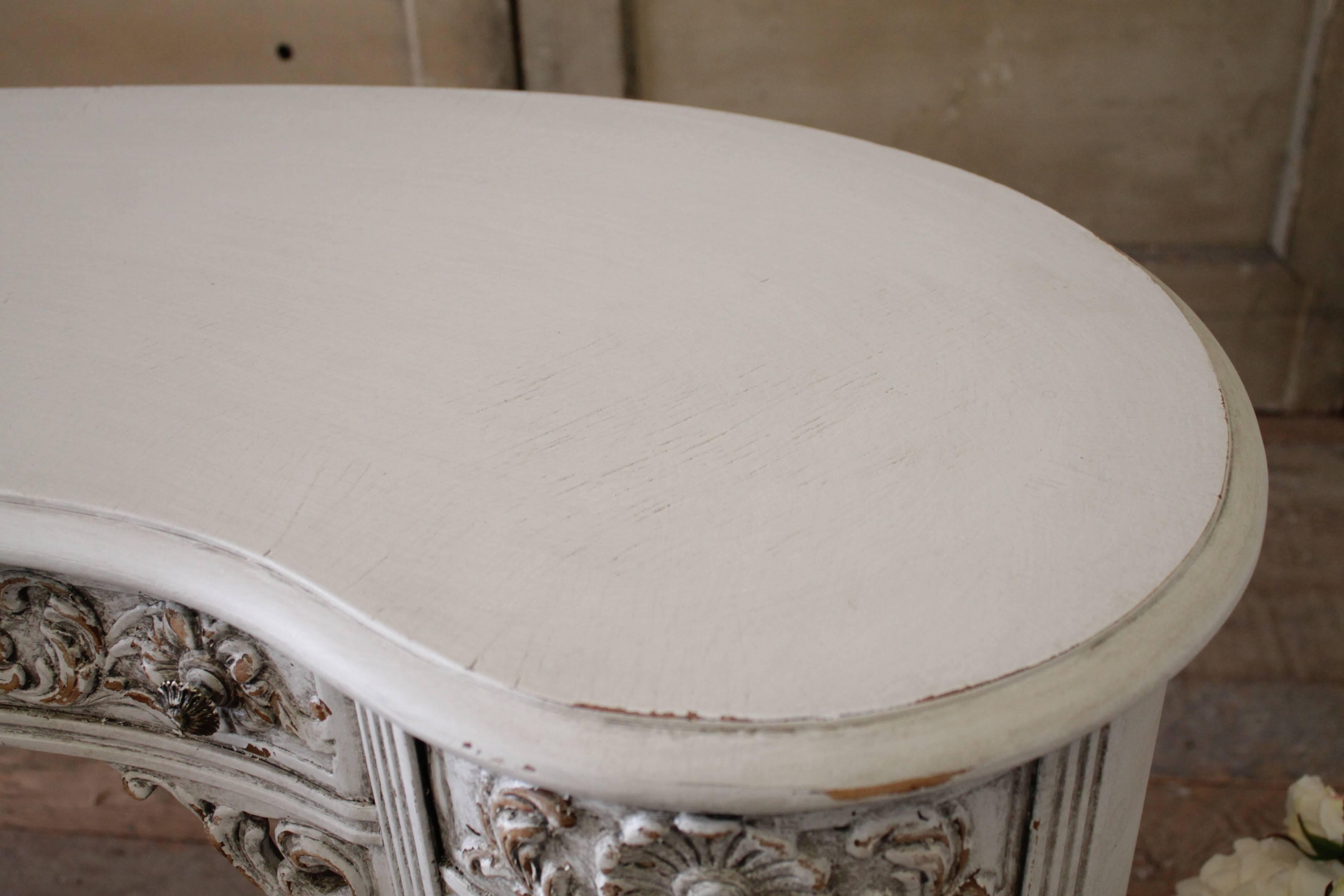 20th Century Antique Louis XV Style Painted Vanity Desk