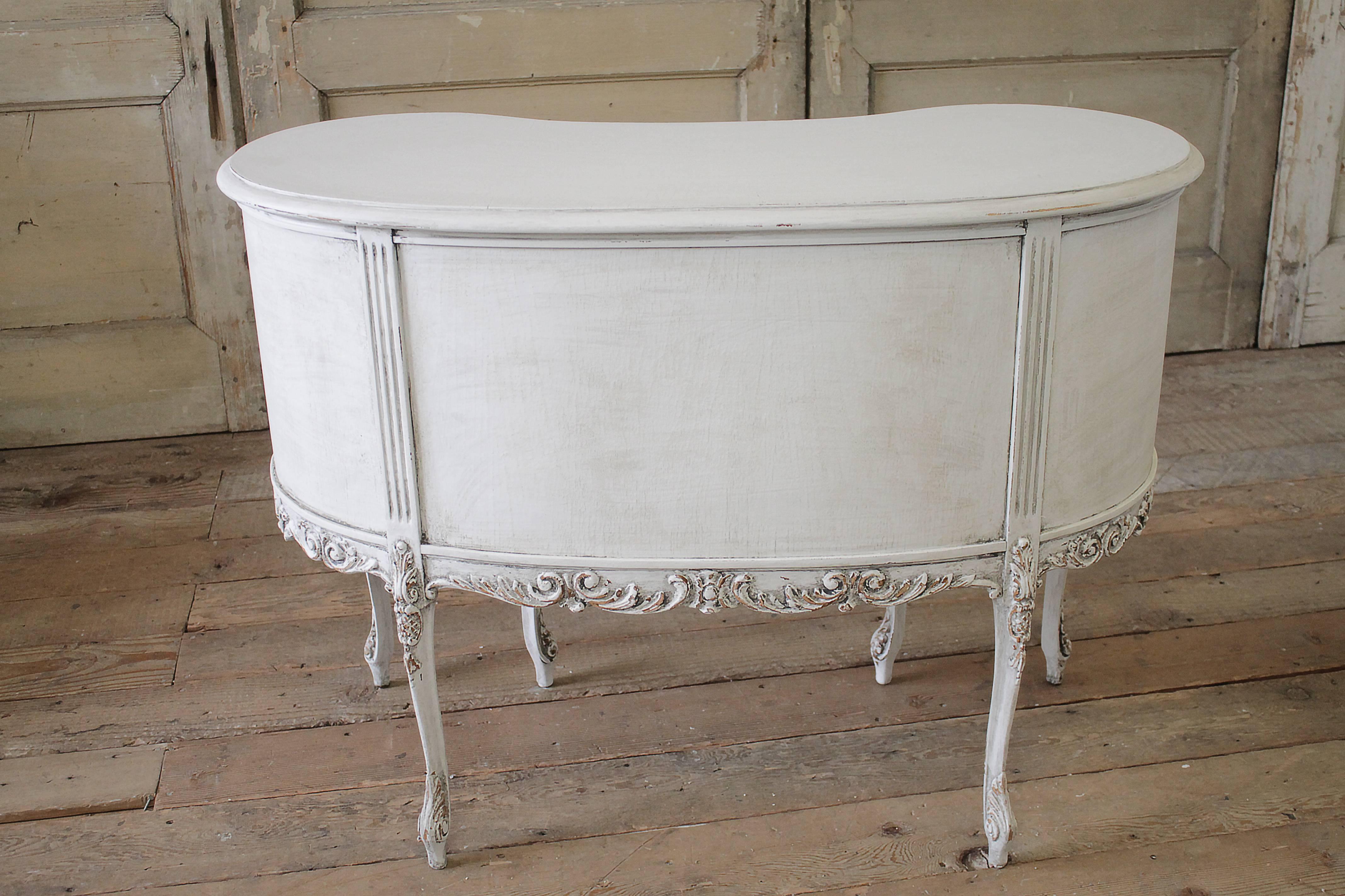 Antique Louis XV Style Painted Vanity Desk 2