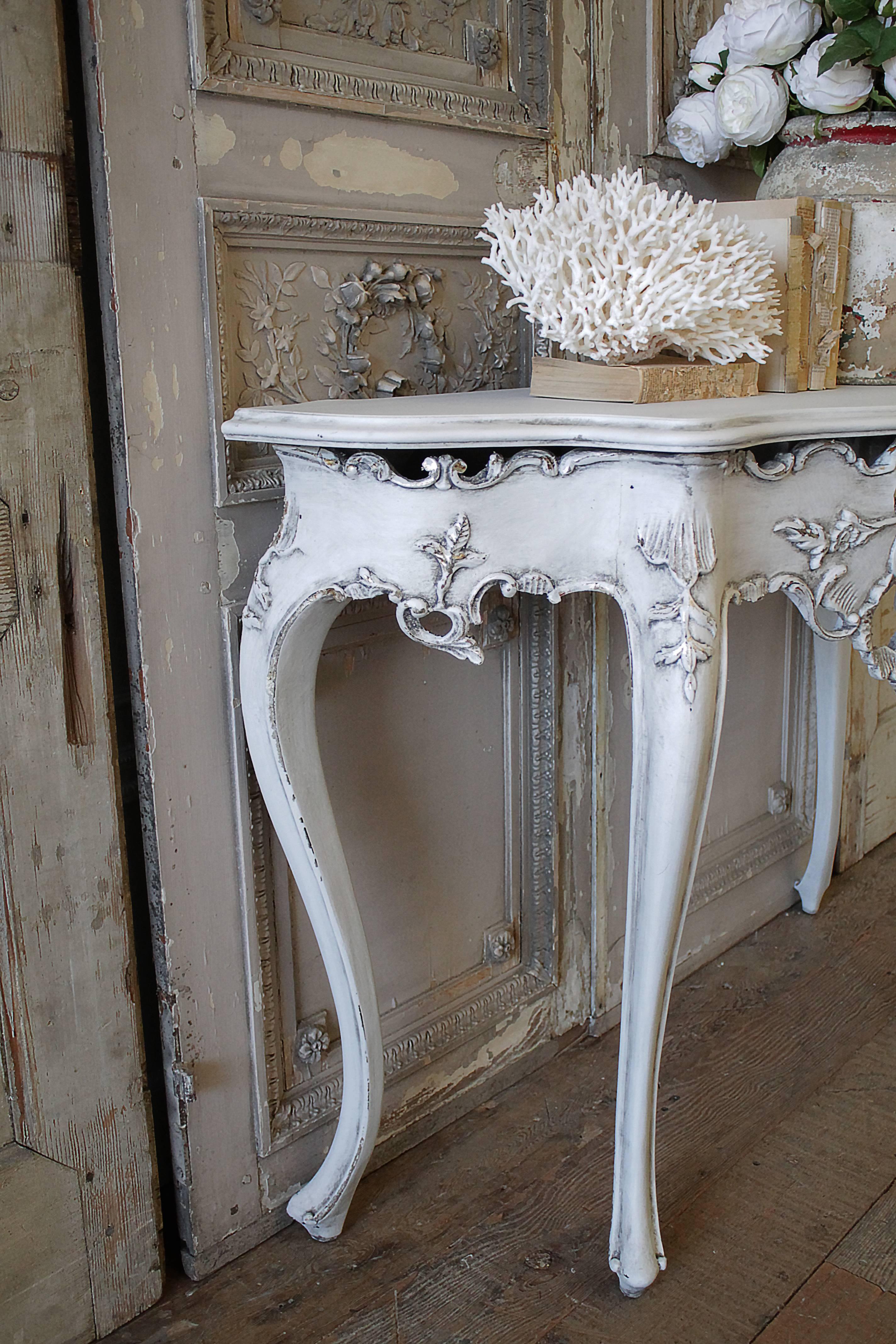 20th Century Louis XV Style Painted Console Table